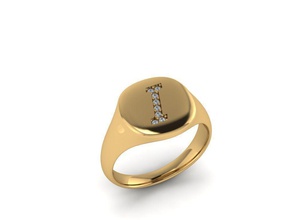 imza mücevher yüzük takı Gümüş elmas yazdırılabilir nişan gem düğün cad sterling beyaz giyim baskı moda güzellik alpahbet yazı tipi mektup 3d print model - Mito3D