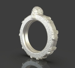 jóias anel de caveira anéis crânio goth gótico 3dprint 3dprintable 3dartist jóia stlfiles stlfile zbrush rock interior estilo prata esqueleto horror printable 3d print model - Mito3D