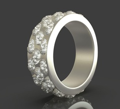 gioielli teschi anello 3dprint 3dprintable stampabile stlfile di fidanzamento d'oro matrimonio gioiello band rock goth gotico cranio zbrush 3dartist la scultura anelli 3d print model - Mito3D