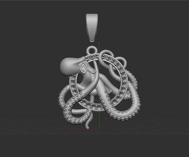 jewelry subcategory necklaces squid sea ocean quality swim octopus turtle fish water slide waterslide shark tentacle design 3d print model - Mito3D