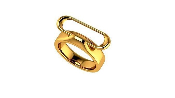 joalheria tendência dominar 2023 16 5mm ouro metálico Projeto brilhando anel prata metal noivado banda argolas 3d print model - Mito3D