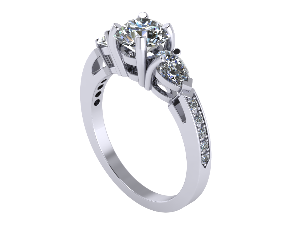 jewelry triology ring c jewelers 3d model design cad industrial other rings 3D print model - Mito3D