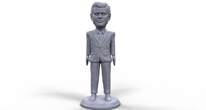 jfk stylized high quality 3d printable miniature art man figure people figurine character leadership statue kennedy president politician usa american political board game toy sculpture sculptures 3d print model - Mito3D