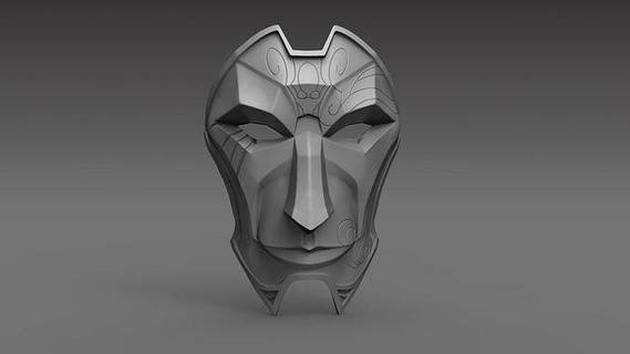 jhin máscara 3d imprimible Liga Leyendas adc disfraz cosplay Arte esculturas 3d print model - Mito3D