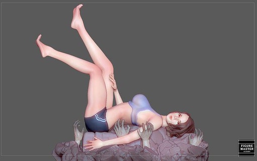jill valentine casual resident evil pretty girl game anime character art sculptures 3d print model - Mito3D