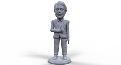 jimmy carter stylized high quality 3d printable miniature games-toys man art people figure figurine sculpture character statue president politician leader usa american board game candidate games toys 3d print model - Mito3D