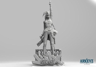 jinx arcano lol vi eco giochi giocattoli arte sculture 3d print model - Mito3D