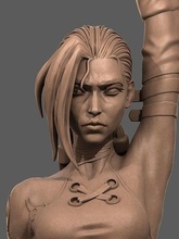 jinx 3d print statue of woman holding sword arcane vi lol leagueoflegends art sculptures 3d print model - Mito3D