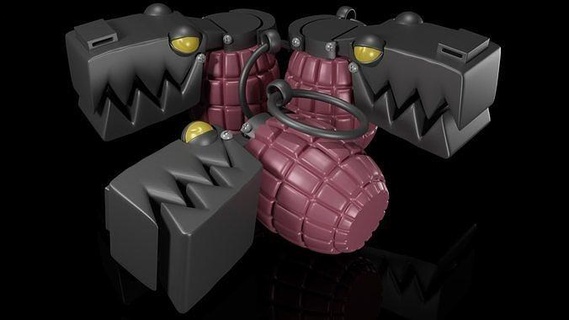 jinx chompers granades - league legends cosplay lol granade vayne varus yasuo akali lux jhin caitlyn replica tristana ezreal arcane art sculptures 3d print model - Mito3D