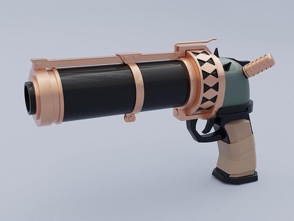jinx zapper pistol - arcane league legends netflix vi art scans replicas 3d print model - Mito3D