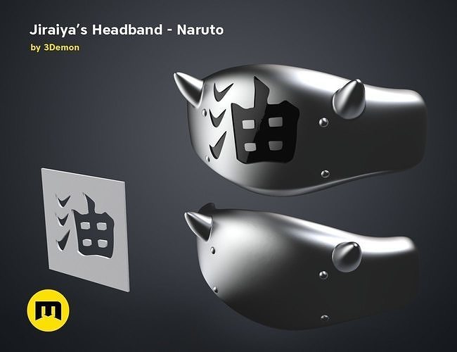 jiraiyas headband - naruto frog shinobi legend hero ninja perv sage toad sannin orochimaru tsunade minato protector hokage fashion 3D print model - Mito3D