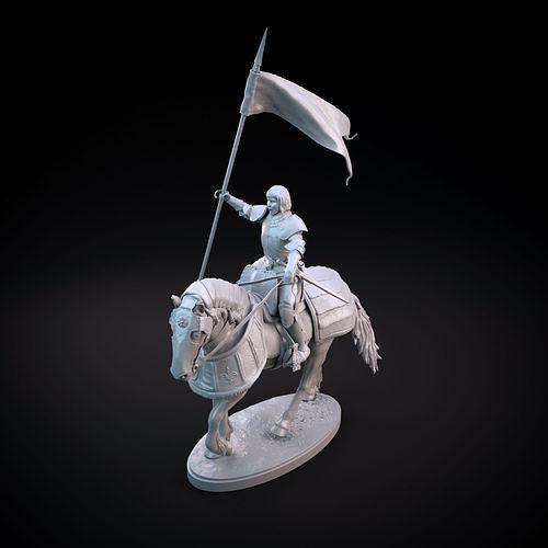 Jeanne arc prévu 3d impression pré prise charge 39 Arc français Chevalier femme femelle guerrier cavalerie monté médiéval figurine miniature mini armure France l'histoire historique 3D print model - Mito3D