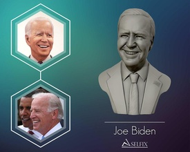 joe biden 3d escultura retrato estátua cara homem Presidente EUA Joe Biden arte esculturas 3d print model - Mito3D