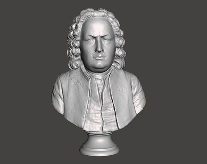 johann sebastian vida soltero 3d impresión clásico música musica clasica compositor músico barroco musical Dios Arte escaneos réplicas 3d print model - Mito3D