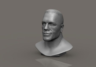 john cena bust wwe 3d print model printable stereolithography miniatures figurines art sculptures 3d print model - Mito3D