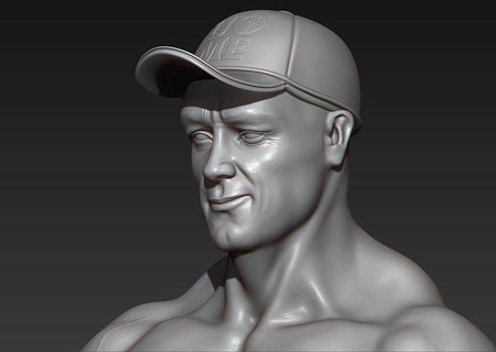 john cena face johncena 3dface character art zbrush sculptures 3d print model - Mito3D