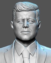 john f kennedy büst jfk devlet başkanı 3dprint amerika birleşik devletleri fanart heykel benzerlik sanat heykeller 3d print model - Mito3D