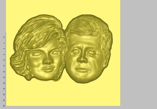 john kennedy, jackie kennedy art persone il ritratto testa faccia le monete distintivi 3d print model - Mito3D