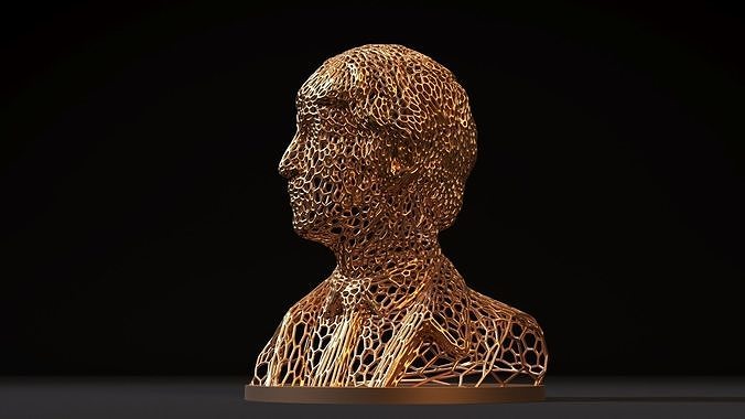 john lennon jhonlennon beatles voronoi english singer portrait statue sculpture man bust 3d art sculptures 3D print model - Mito3D