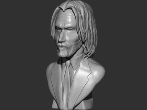 john wick bust action man character statue sculpture art sculptures 3d print model - Mito3D