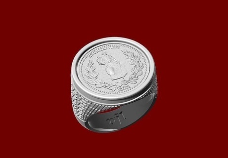 john wick coin rotative ring 3d vfl3d johnwick jewelry printable silver gold rings 3d print model - Mito3D