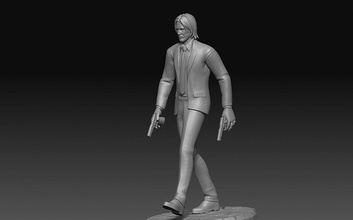 john pavio pronto impressão johnwick 3dprint filme keanureeves arte esculturas 3d print model - Mito3D