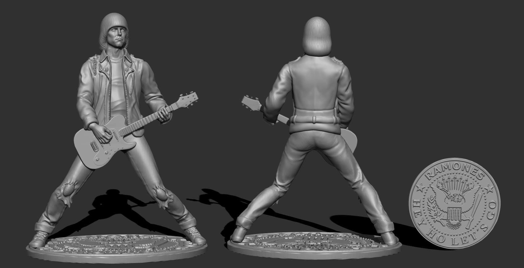 johnny ramone print ramones action figure rock punk guitar music famous art sculptures 3D print model - Mito3D