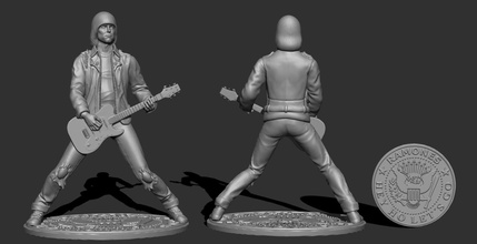 johnny ramone impression ramones action figure roche punk guitare musique célèbre art sculptures 3d print model - Mito3D