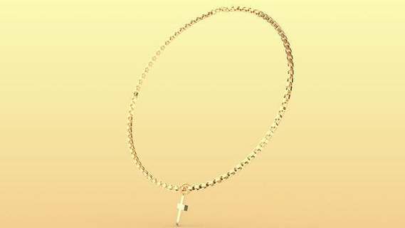 joias colar cruz ouro tendência joias colar cruz ouro tendência brilhando Projeto ouro joalheria colares 3d print model - Mito3D