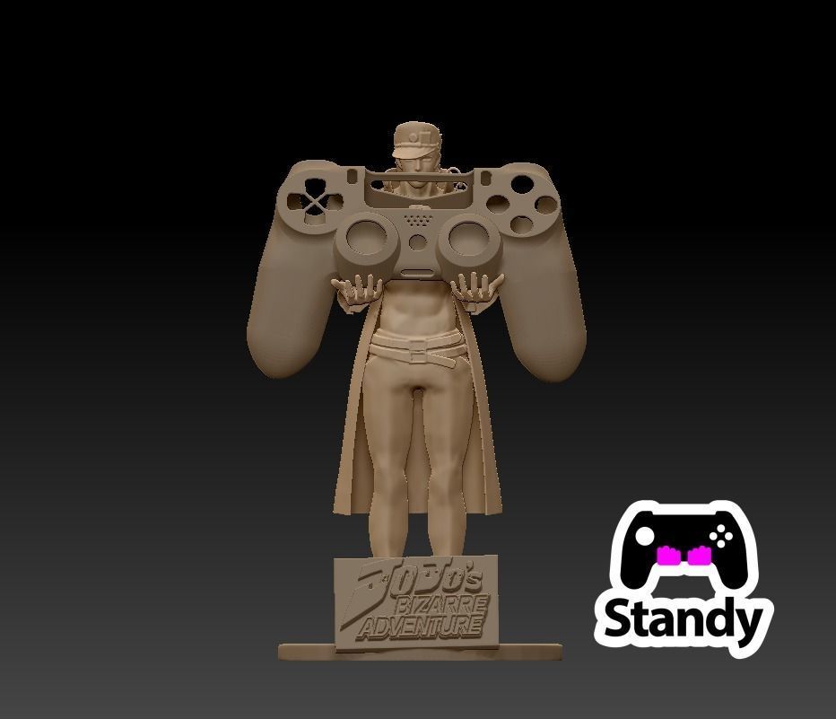 jojo-jotaro controller stand ps4-ps5 holder ps4 ps5 game video standy toy art tool jojo jotaro star bizzare adventure anime games toys accessories 3D print model - Mito3D