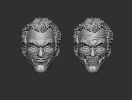 joker - headsculpt action figures toy toys games game character printable accessories 3dprint 3d print model - Mito3D