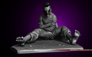 joker arkham iltica batman dc çizgi roman süper kahraman heykelcik şekil heykel koleksiyon karikatür palyaço soytarı kötü adam oyunlar oyuncaklar 3d print model - Mito3D