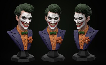 joker büste schurke batman clown hauptbuch joaquin phönix statue skulptur hohe qualität kopf lächeln mordswitz harley quinn dc übermensch kunst skulpturen 3d print model - Mito3D