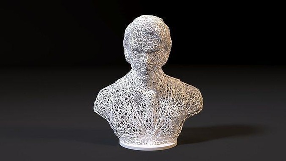 joker bust voronoi sculpture statue art medium 3d printing 3dprinting statuette geometric shape sculptures decoration cute printable print beautiful 3dprint 3d print model - Mito3D