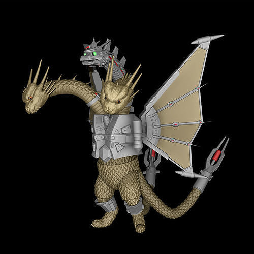 palhaço gato mecha rei ghidorah brinquedo Godzilla monstro fera kaiju 3d impressão jogos brinquedos 3D print model - Mito3D