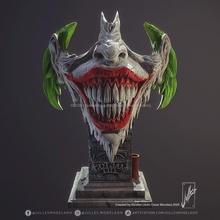 joker face v01 art sculpture gothic batman dc gotham laughs royal teeth 3d 3dprint vicious sculpt fan dcfan digitalart 3dprintable ready sculptures 3d print model - Mito3D
