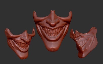 burlone mascherina viso maschera covid covid19 batman jolly dc cosplay 3d 3dprint 3dprinting divertimento comico i fumetti puntello geek moda 3d print model - Mito3D