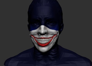 joker mask covid 19 corona virus batman dc ledger joke clown moorish art sculptures 3d print model - Mito3D