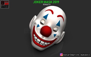 joker maske clown 2019 halloween mask joker film cosplay helm batman kopf passen spiele spielzeuge spiel zubehör 3d print model - Mito3D
