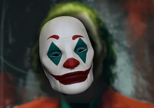 joker mask art face character film cinema joker2019 joaquin phoenix joaquinphoenix clown other 3d print model - Mito3D