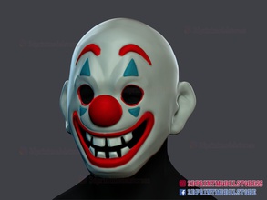 joker movie clown mask cosplay costume halloween helmet batman joke bank bozo dragons horror justice games toys 3d print model - Mito3D