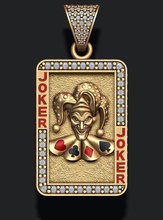 joker à jouer la carte de pendentif bijoux gamble reine le roi poker casino roulette diamant d'argent thejoker jocer jocker clown cnc routeur 3d bas un soulagement pendentifs 3d print model - Mito3D