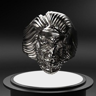 palhaço anel joalheria ouro prata Projeto zbrush 3d modelo jóias Casamento noivado cara cabeça esculpir animação argolas 3d print model - Mito3D