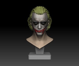 joker bust head character batman dc comic human ledger cartoon dark knight darkknight games toys 3d print model - Mito3D