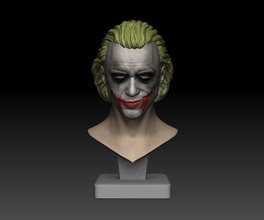 joker buste tête personnage batman dc bande dessinée humain registre dessin animé sombre chevalier noir jeux jouets 3d print model - Mito3D