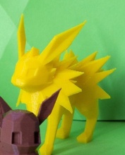jolteon poly pokemon lowploy polygon diamond faceted cubism ash pikachu nintendo gameboy firstgen generation figure collection gift kids birthday pokeball games toys 3d print model - Mito3D