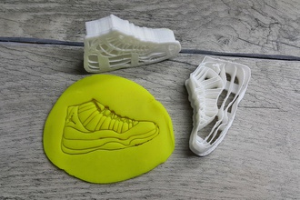 jordan 11 cookie cutter rubber shoes basketball pastry topper cupcake cake house kitchen dining bridal bride 3d print model - Mito3D