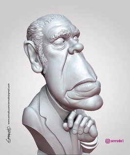 Jorge Luis Borges Littérature alep livre art sculptures 3d print model - Mito3D