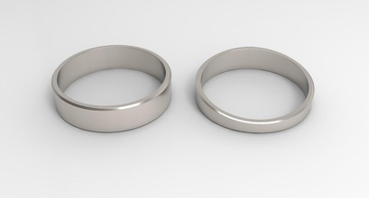 freude ring paar platin poliert hochzeit schmuck isoliert mode design ehe braut gold finger ringe 3d print model - Mito3D