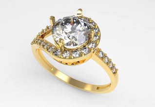 jring3 jewelry ring diamonds rubies sapphires emeralds engagement wedding gold sterling silver stl design 3d gem precious fashion diamond jewel brilliant rings 3d print model - Mito3D